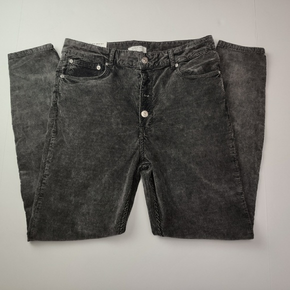 Zara Denim - Zara Woman The High Waist Size Corduroy Grey NWT